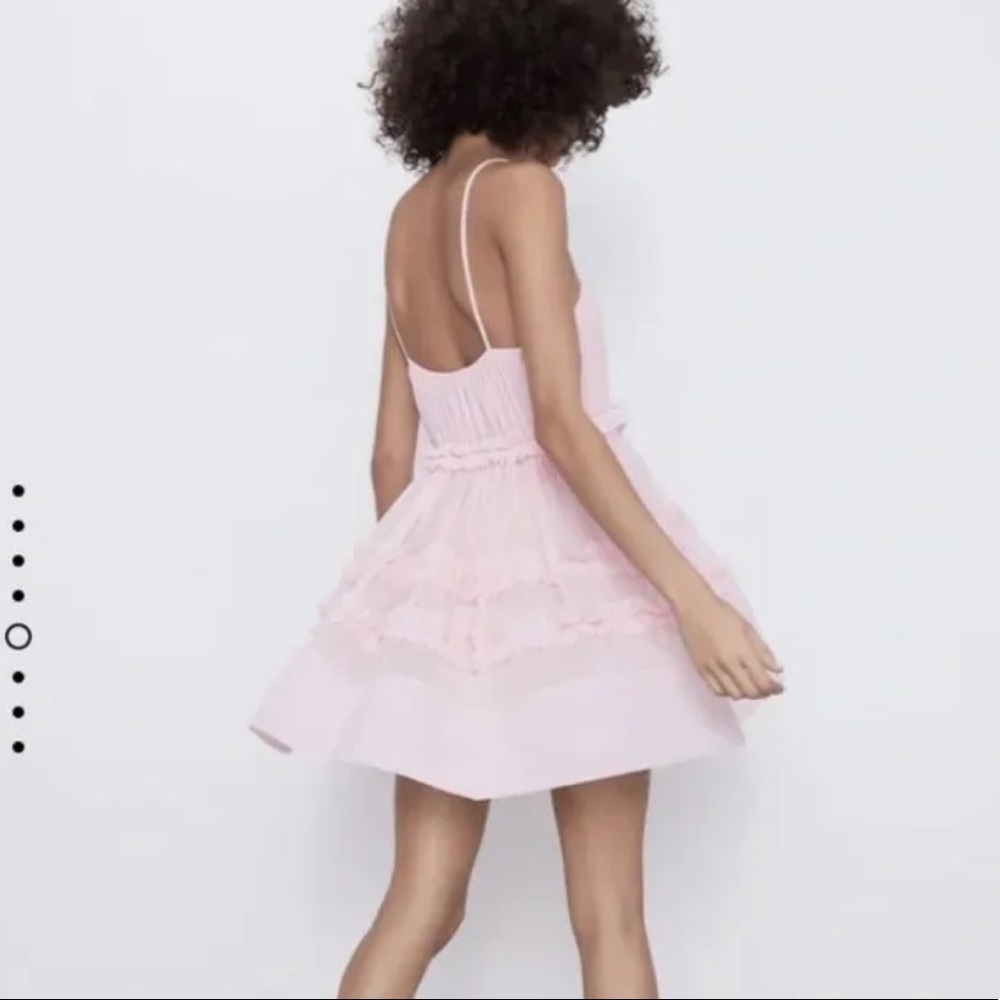 Light Pink Zara Tulle Mini Dress S Small